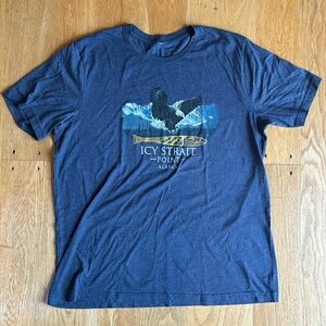 Icy Strait Point Alaska short sleeve Tshirt, men’s M, blue